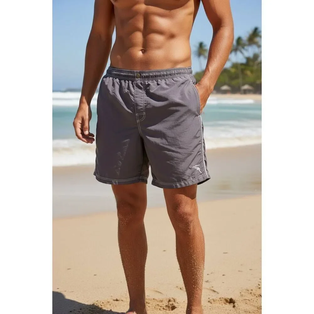 Caribbean Swimwear Blue Swim Trunks With Pockets Shorts on Sale 5 for 35